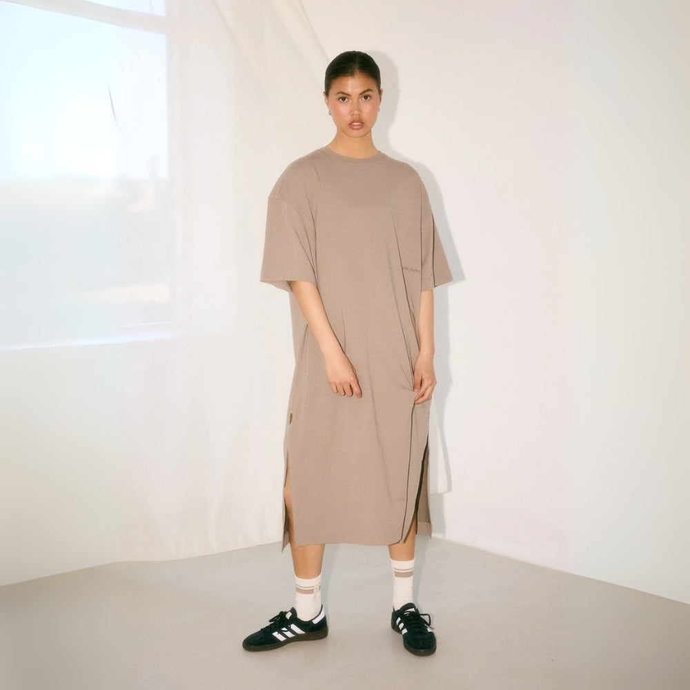 RETHINKIT Light Sweat Tee Dress Warm Grey