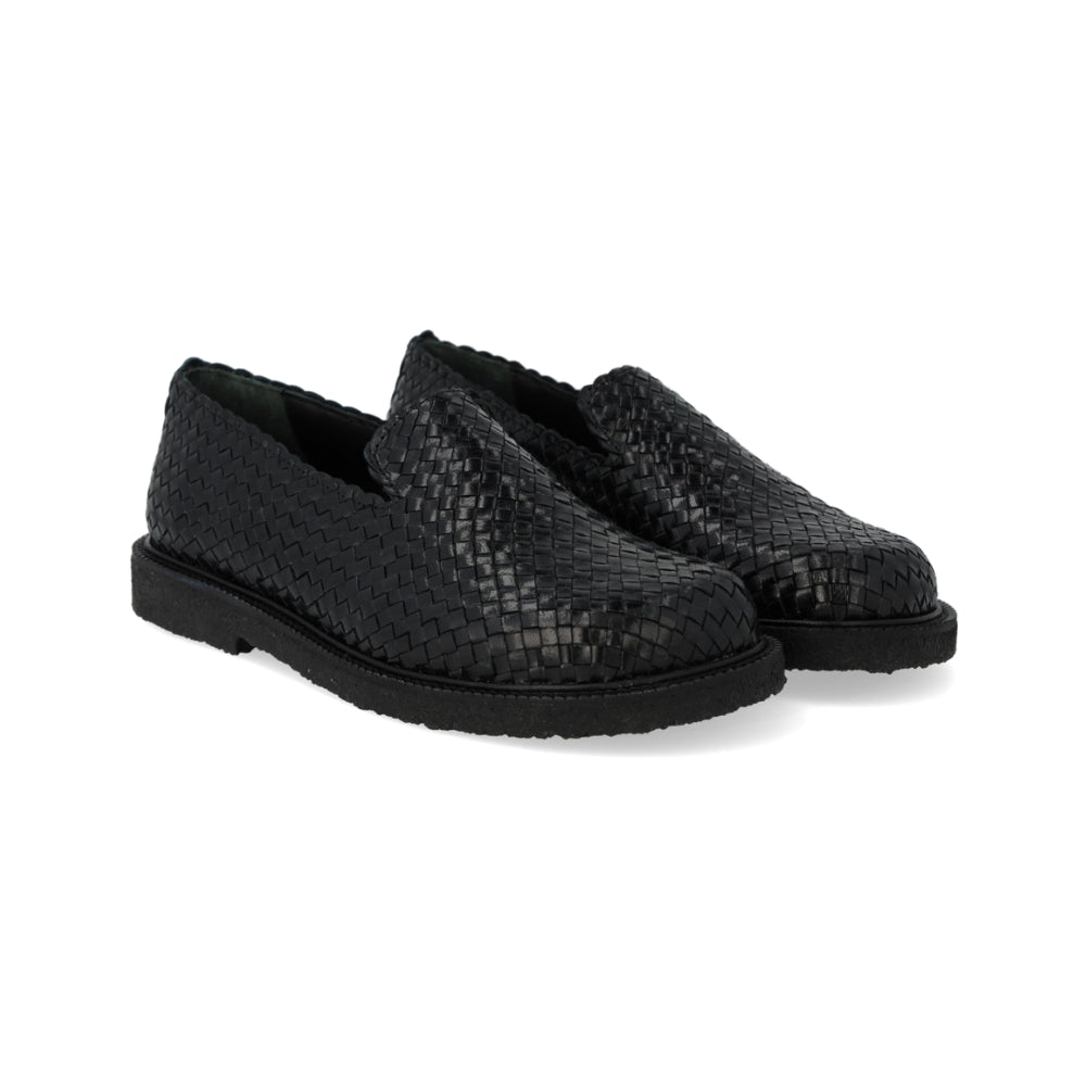 Angulus Loafer Flettet Bred Black