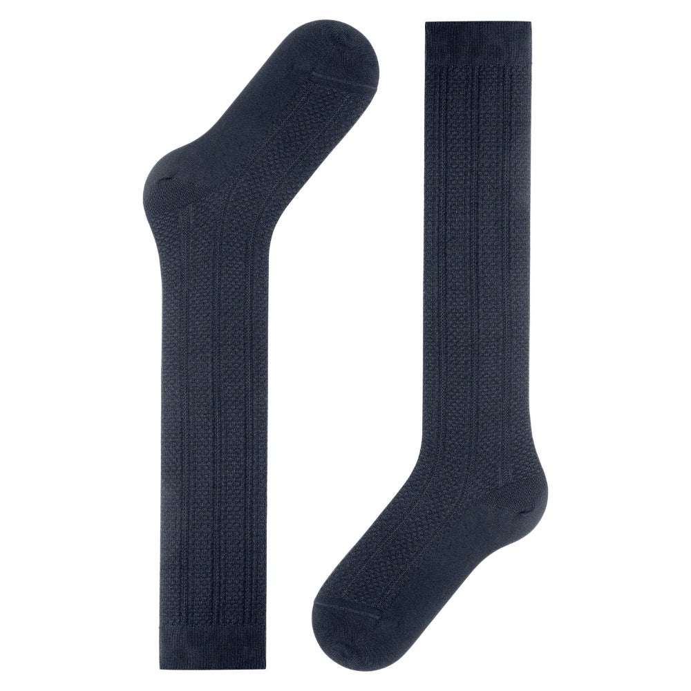 Falke Knæstrømpe Needlepoint Navy