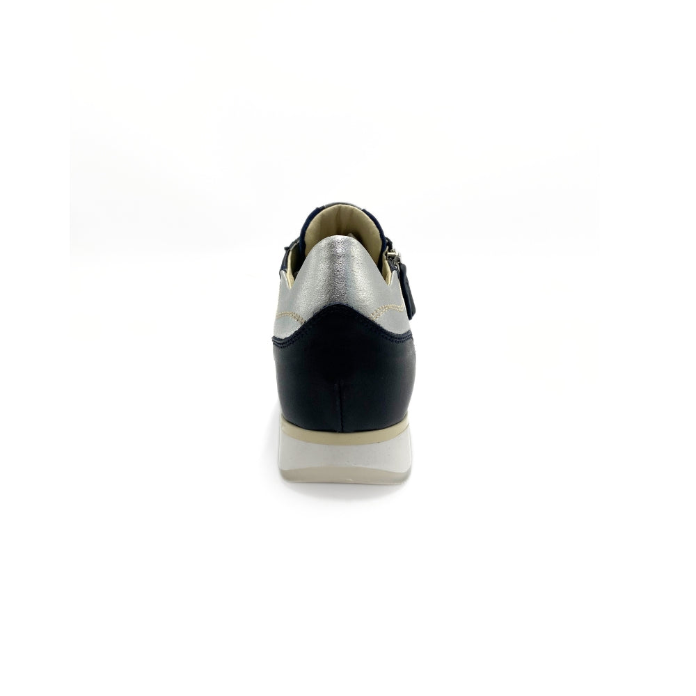DL Sport Sneaker m/snøre og lynlås Vitello River Velour Blue