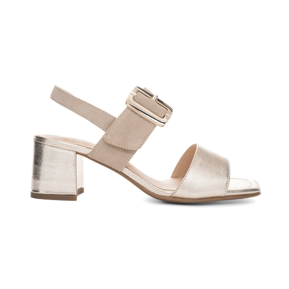 ara sandal m/hæl Brighton Platin/sand