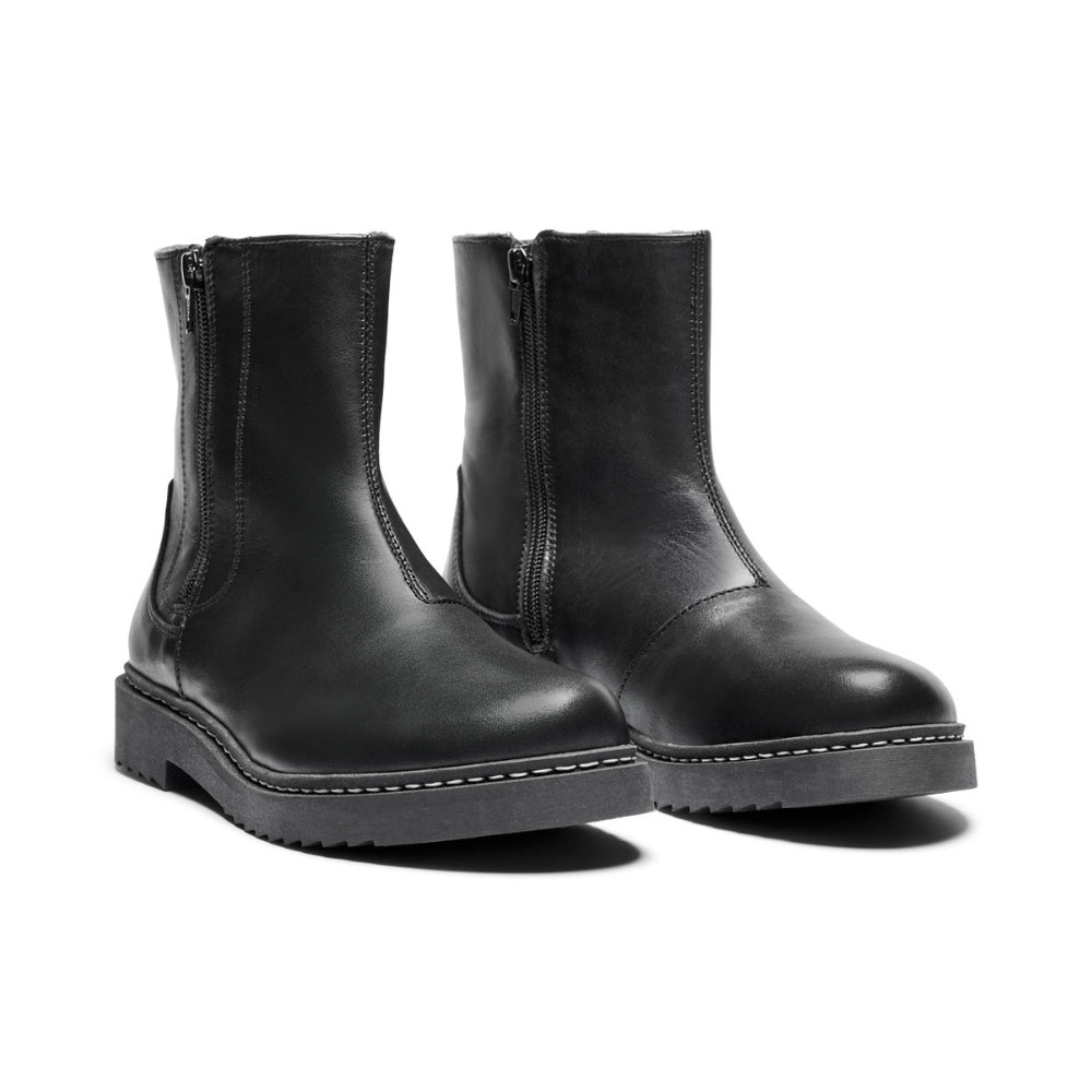 New Feet Støvle m/2 lynlåse og foer Sort
