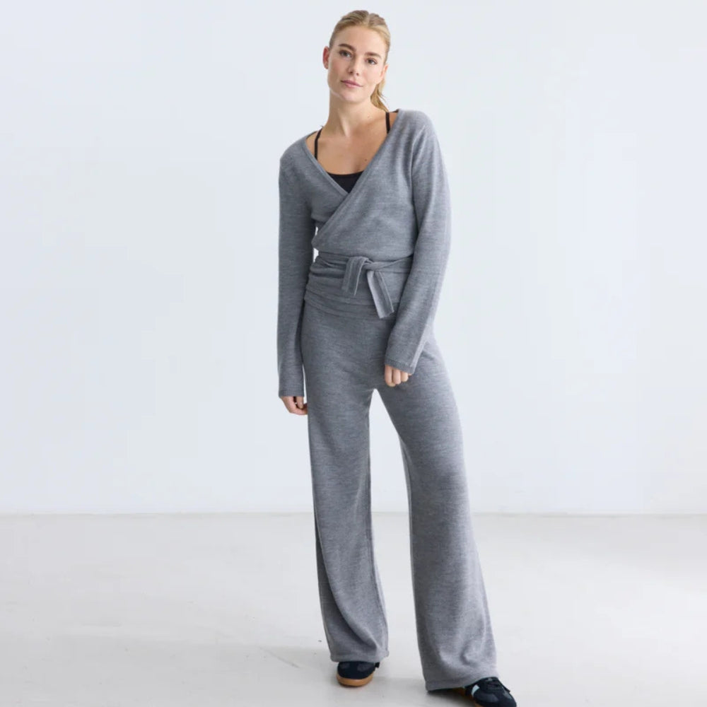 RETHINKIT Wool Pants Keep Me Light Grey Melange