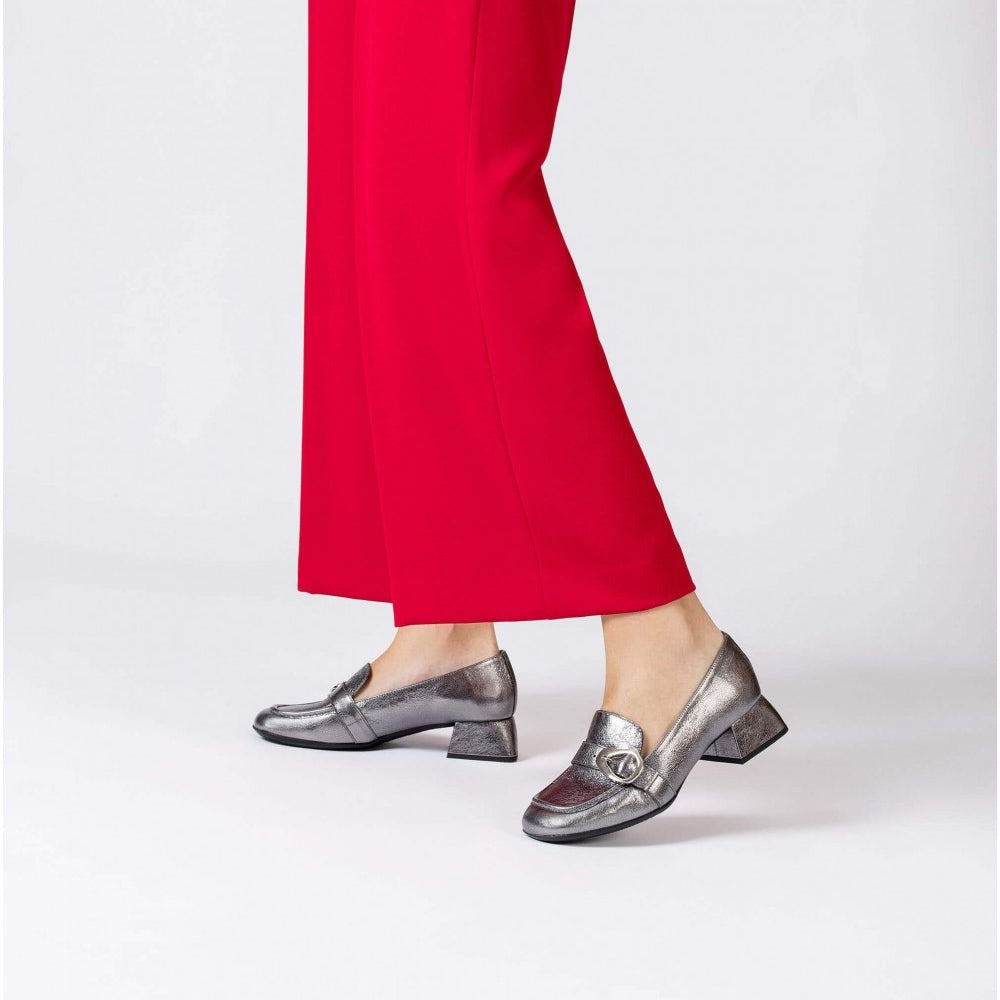 Wonders Loafer m/hæl og spænde Mimosa Plomo Metallic