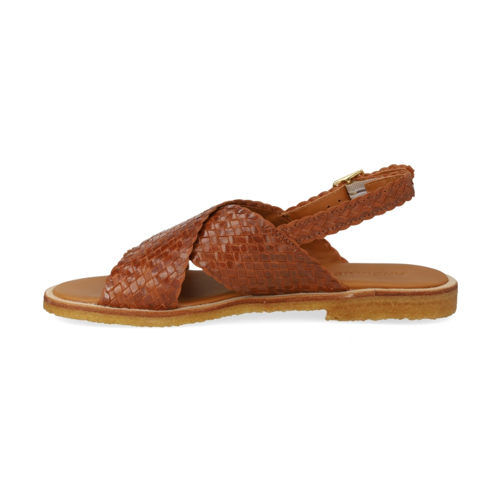 Angulus Sandal Flettet krydsrem Tan