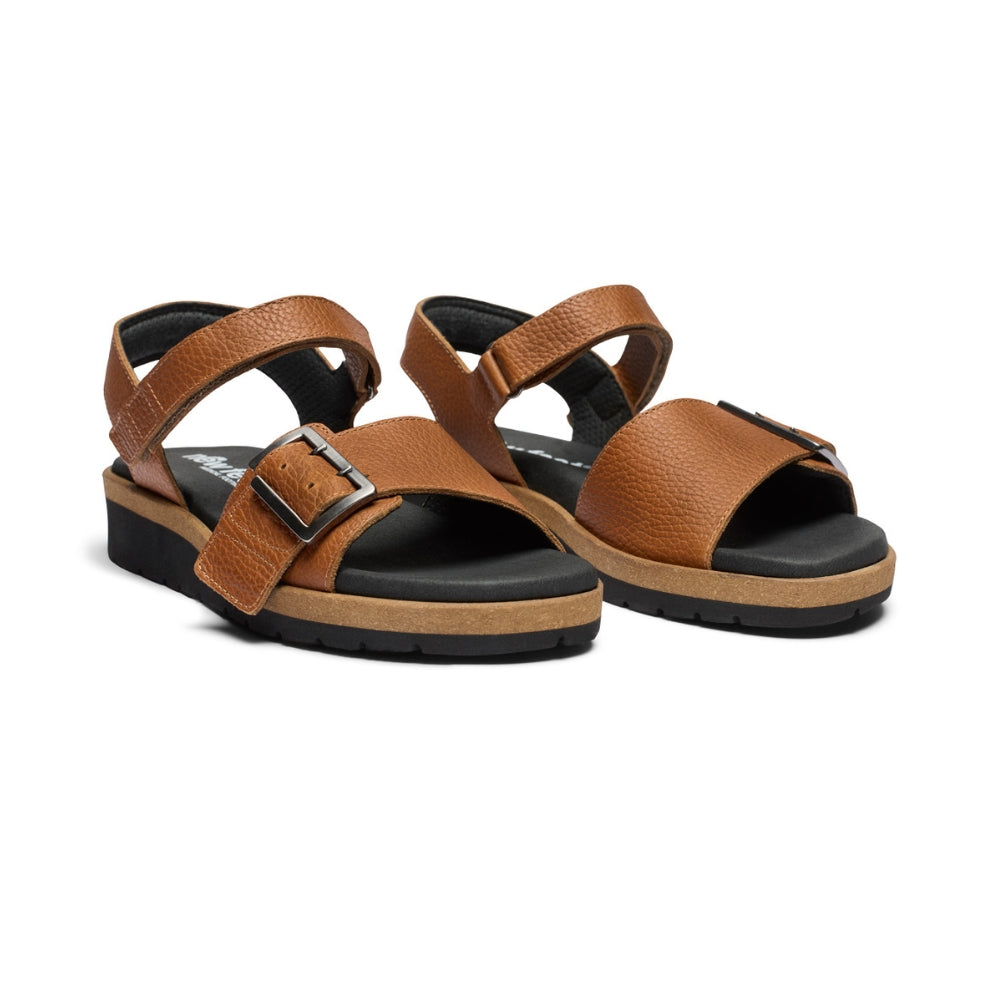 New Feet Sandal m/spænde og velcro Chestnut