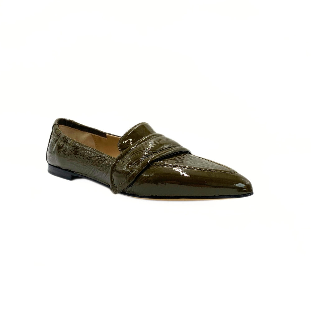 Pomme D'or Loafer Spids Lak Military