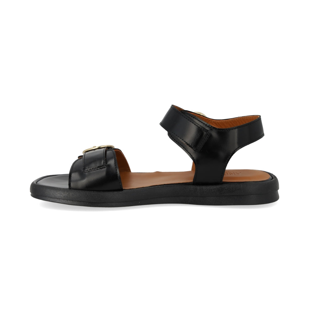 Angulus Sandal m/spænder Gummisål Black