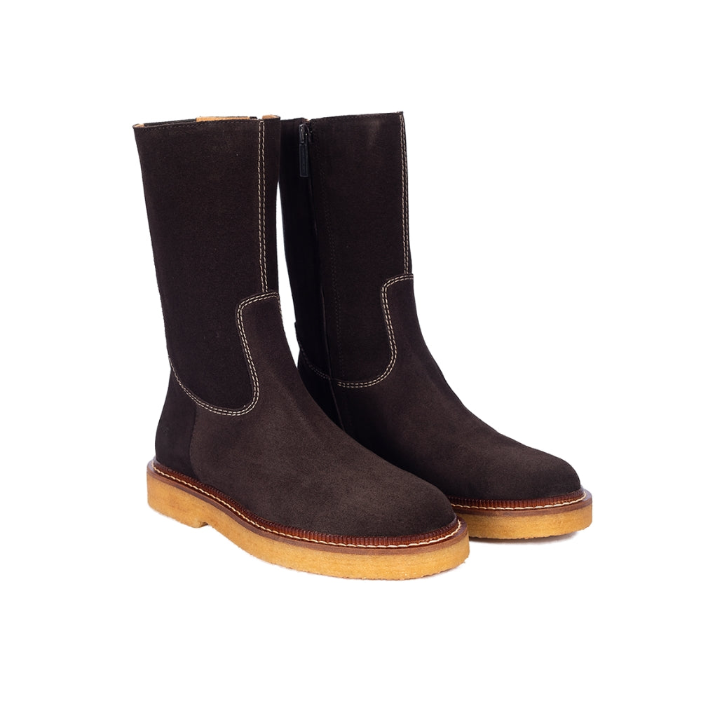 Angulus Støvle 1/2 lang Dark Brown Suede