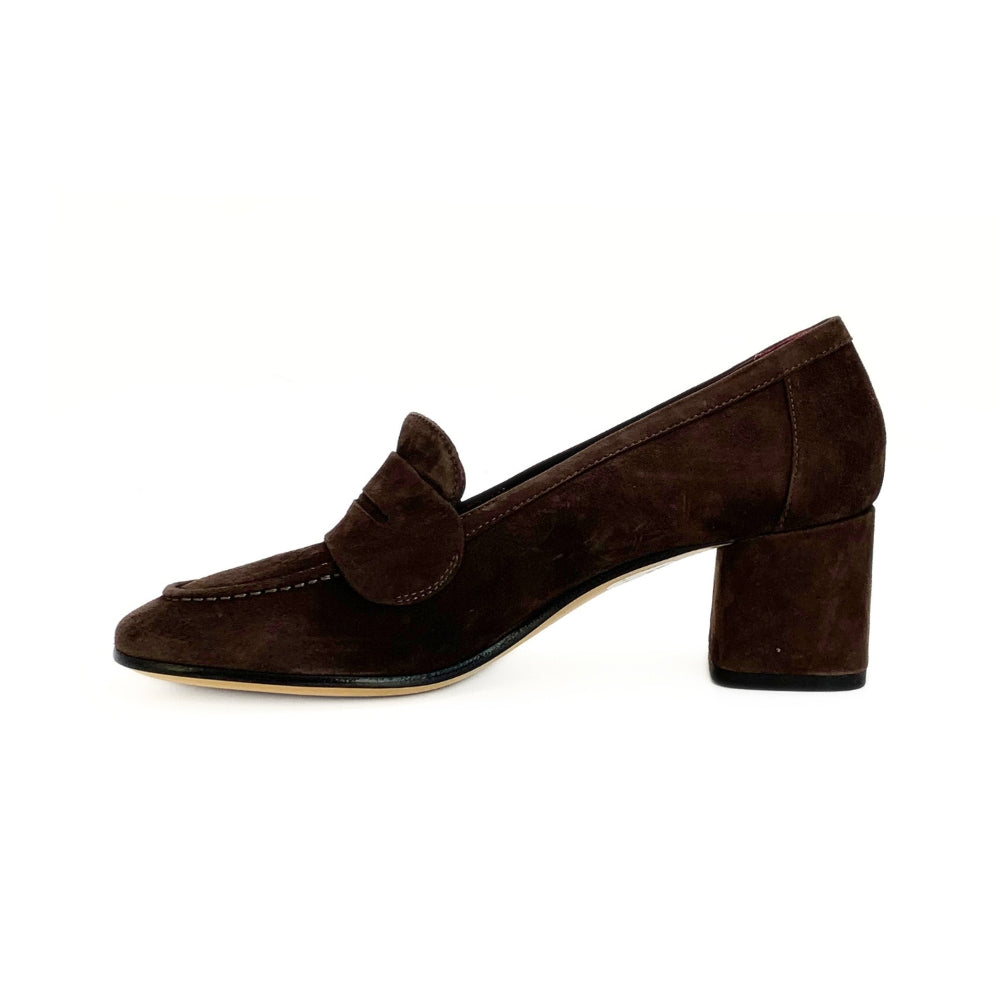 Pomme´Dor Loafer m/hæl Ruskind Coffee