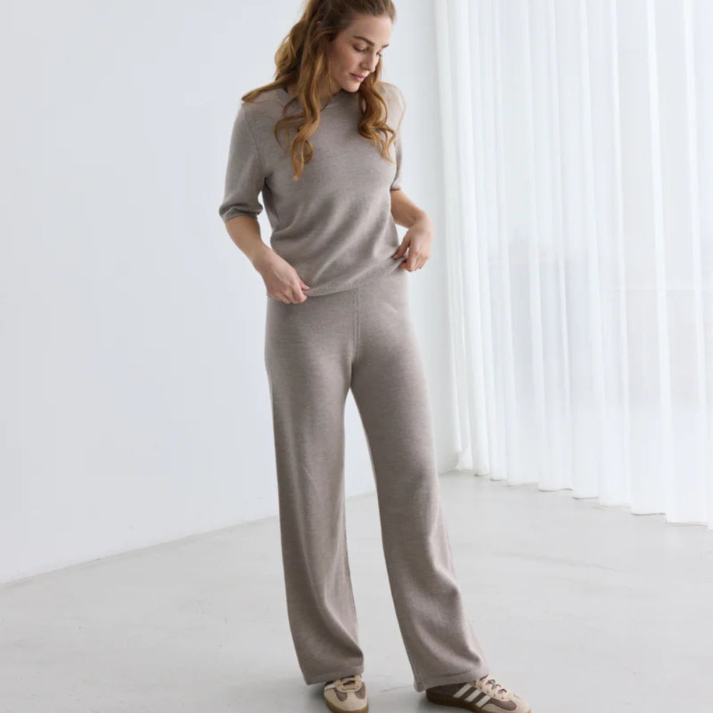 RETHINKIT Wool Pants Keep Me Warm Sand Melange