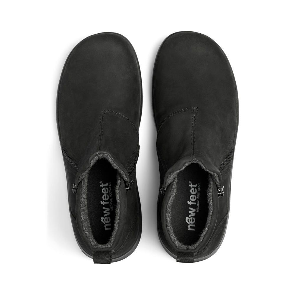 New Feet Herre Støvle m/2 lynlåse Sort