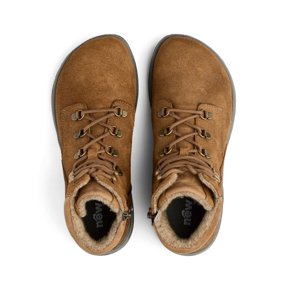 New Feet Støvle m/ snøre og lynlås Cognac