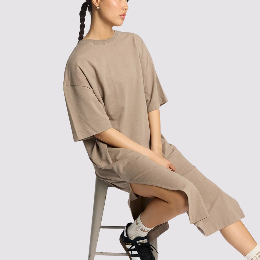 RETHINKIT Light Sweat Tee Dress Warm Grey
