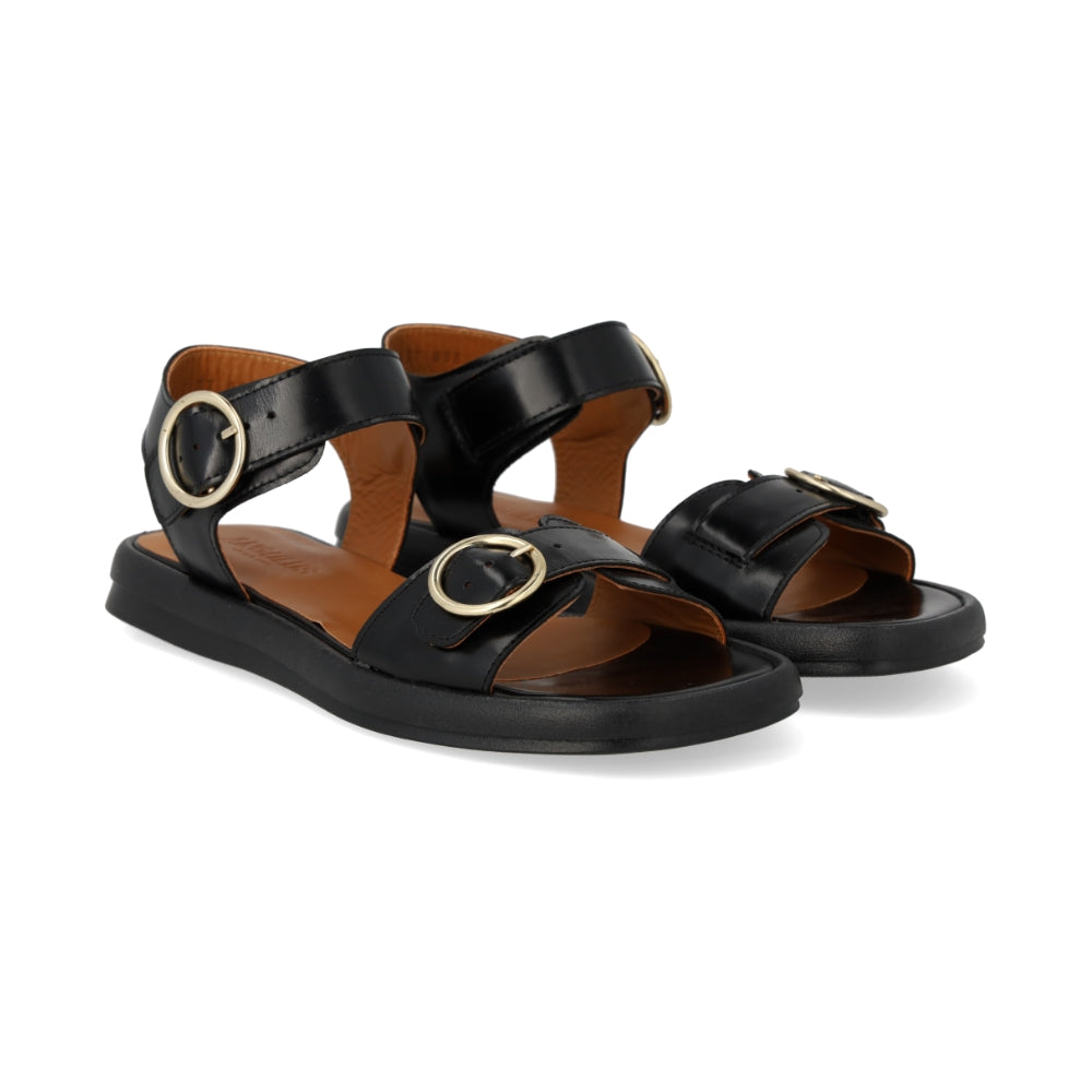 Angulus Sandal m/spænder Gummisål Black