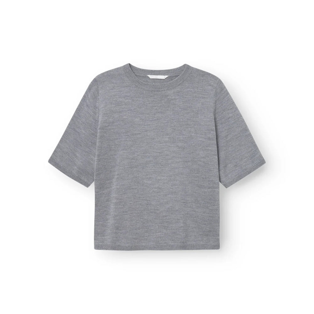 RETHINKIT Wool Short Sleeve Keep Me Light Grey Melange