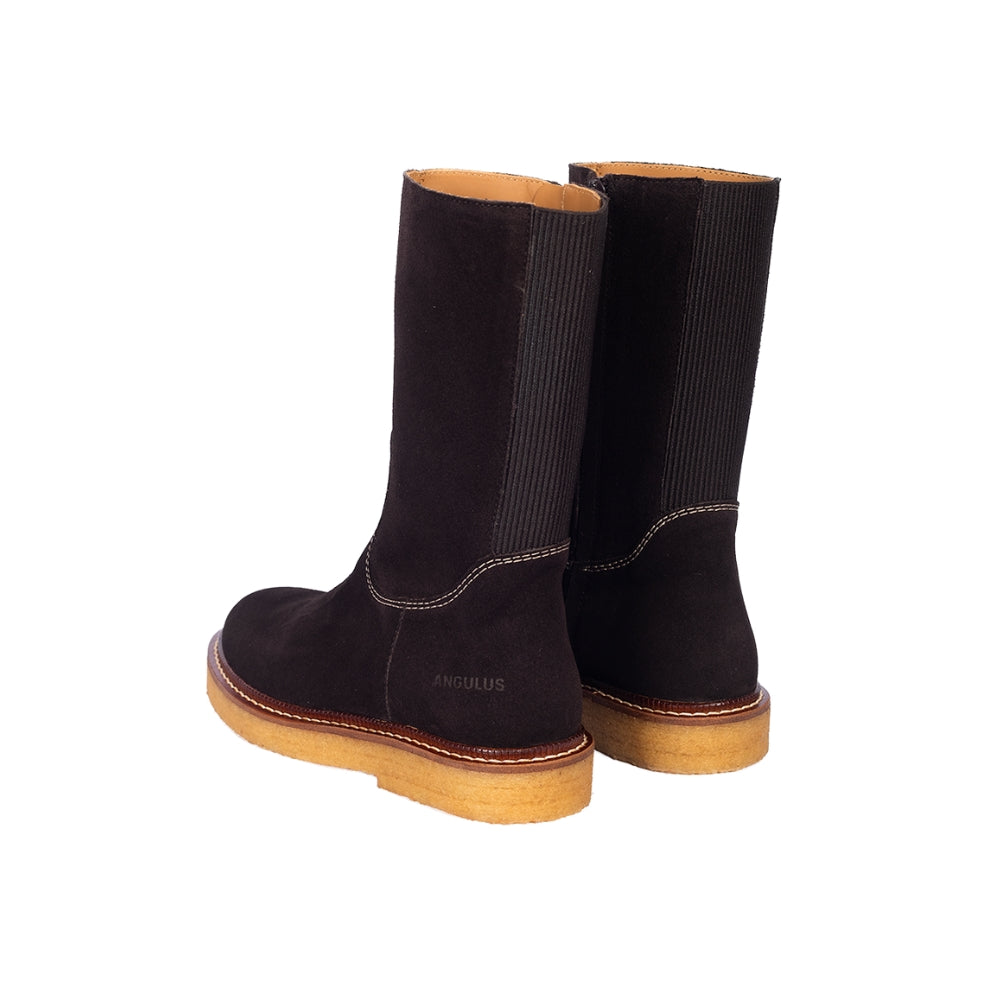 Angulus Støvle 1/2 lang Dark Brown Suede