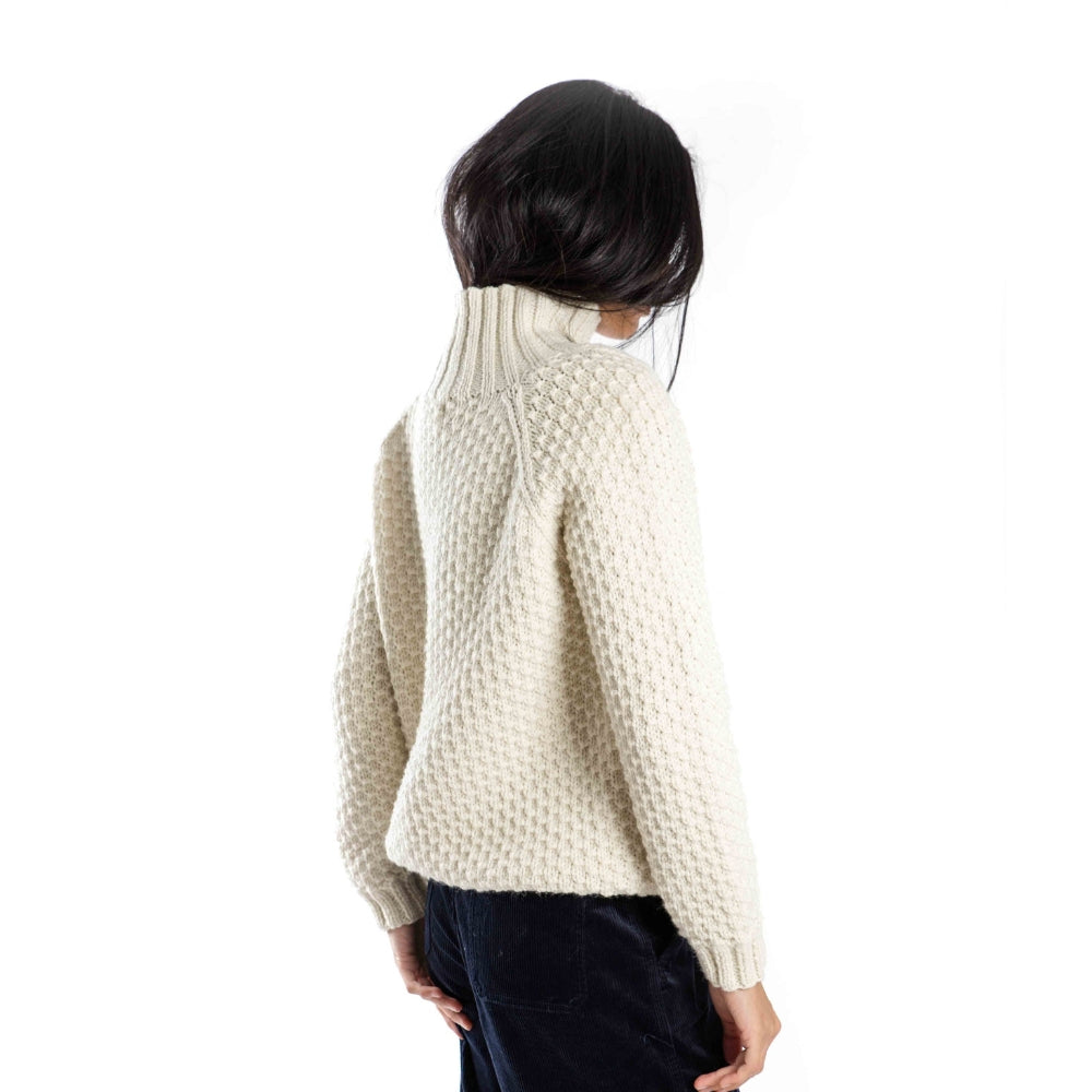 Fuza Wool Ladies Butterfly White