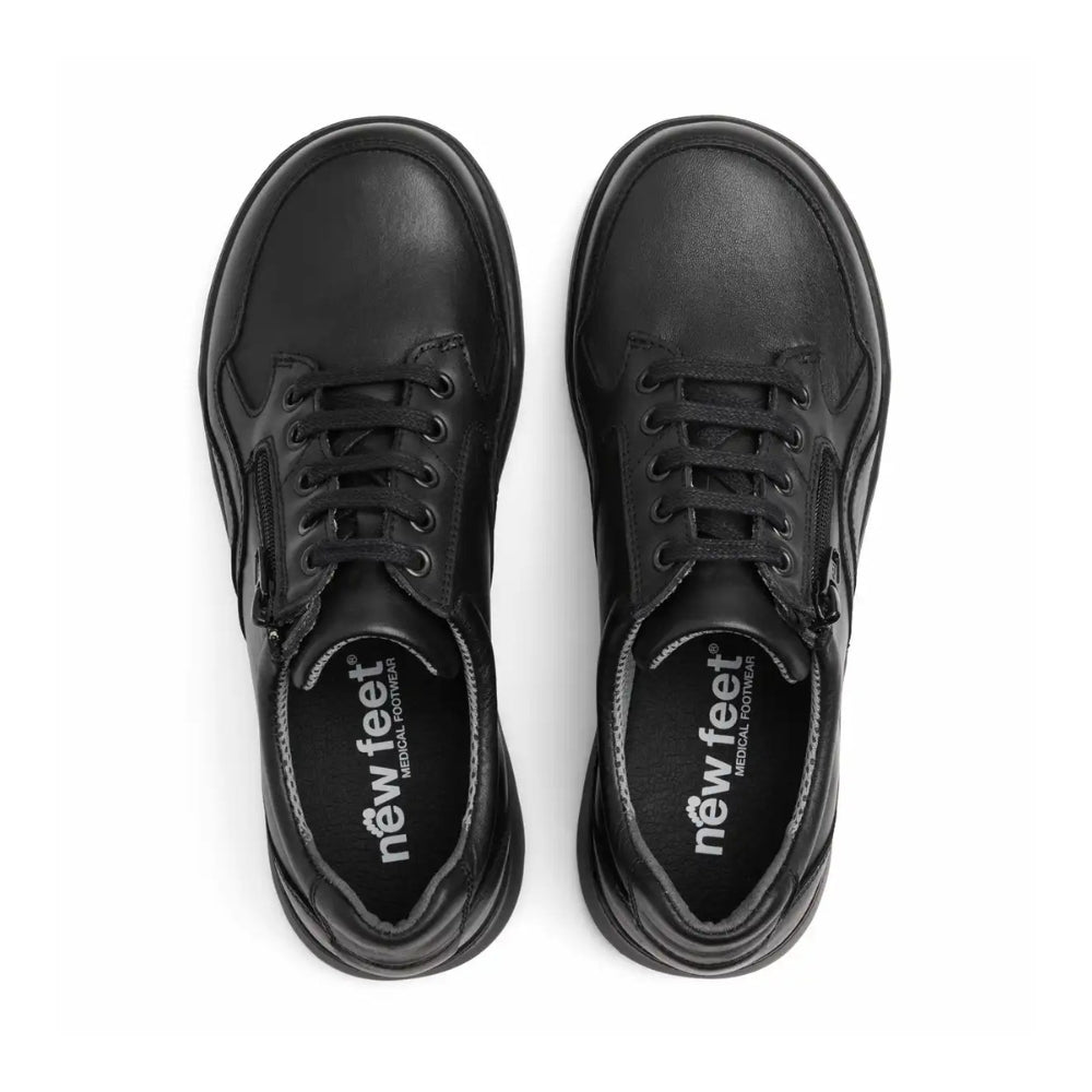 New Feet Snøresko m/lynlås og Stretch Dark Vine