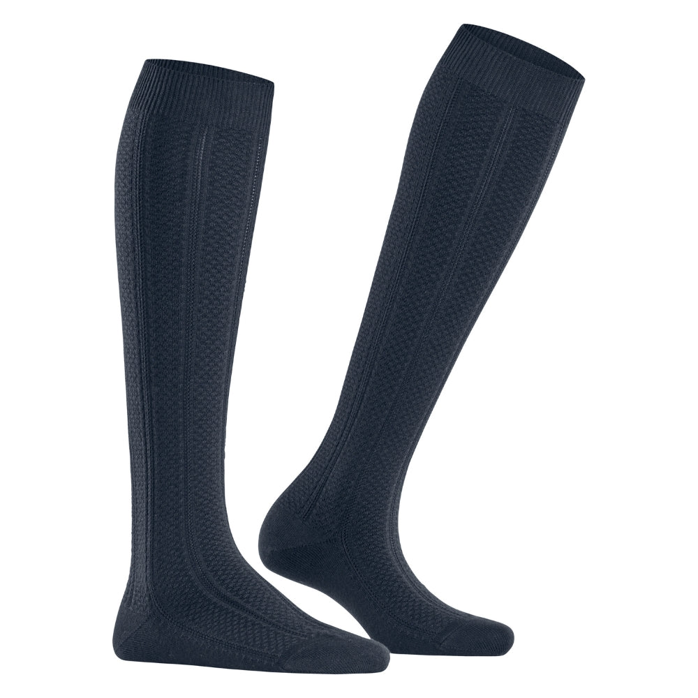 Falke Knæstrømpe Needlepoint Navy