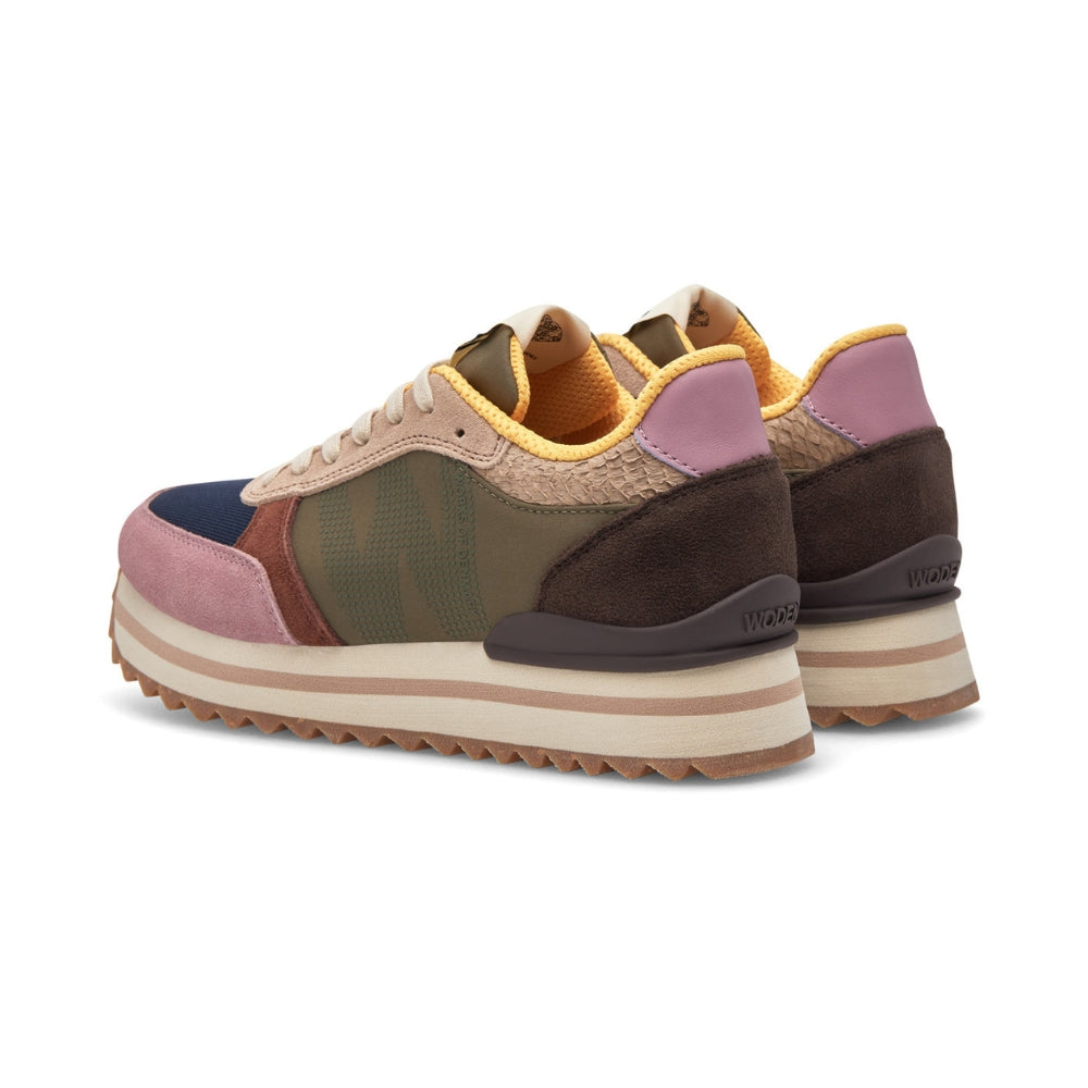 Woden Sneaker Ronja Plateau Dark Algae Multi