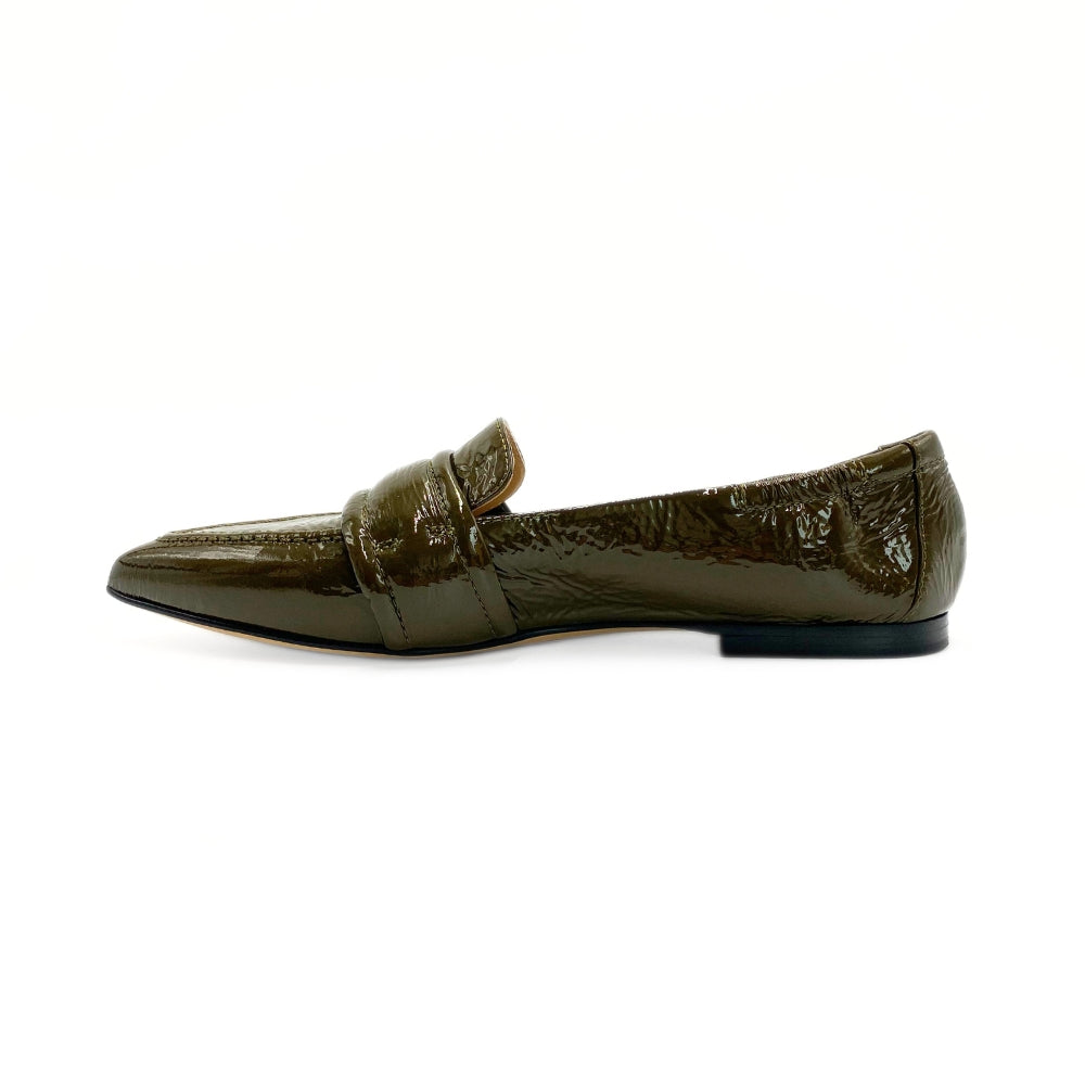 Pomme D'or Loafer Spids Lak Military