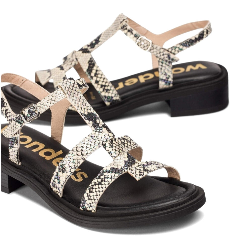 Wonders Sandal A-symetrisk Off/Snake
