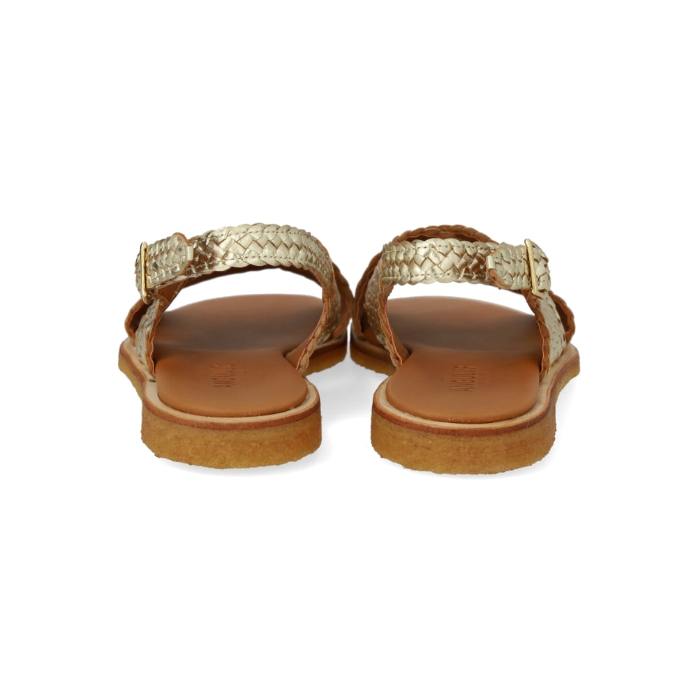 Angulus Sandal Flettet krydsrem Gold