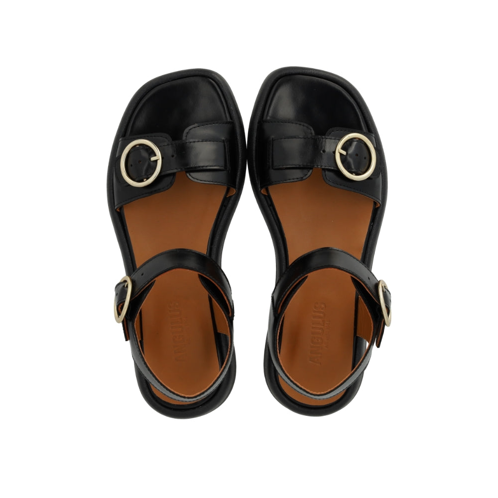 Angulus Sandal m/spænder Gummisål Black