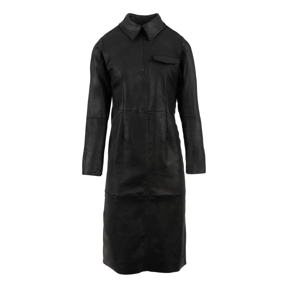 RE:DESIGNED Kjole HAYDEN Sort Skind