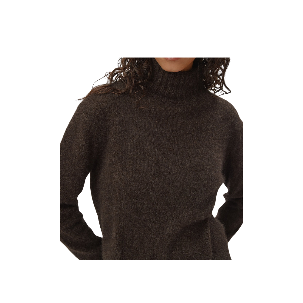 Six Ames Vaskebjørnsstrik Jade Espresso Brown