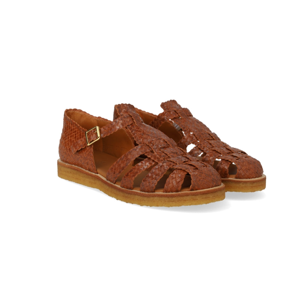 Angulus Sandal lukket flettet Tan