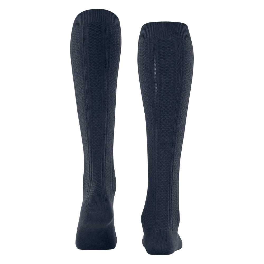 Falke Knæstrømpe Needlepoint Navy