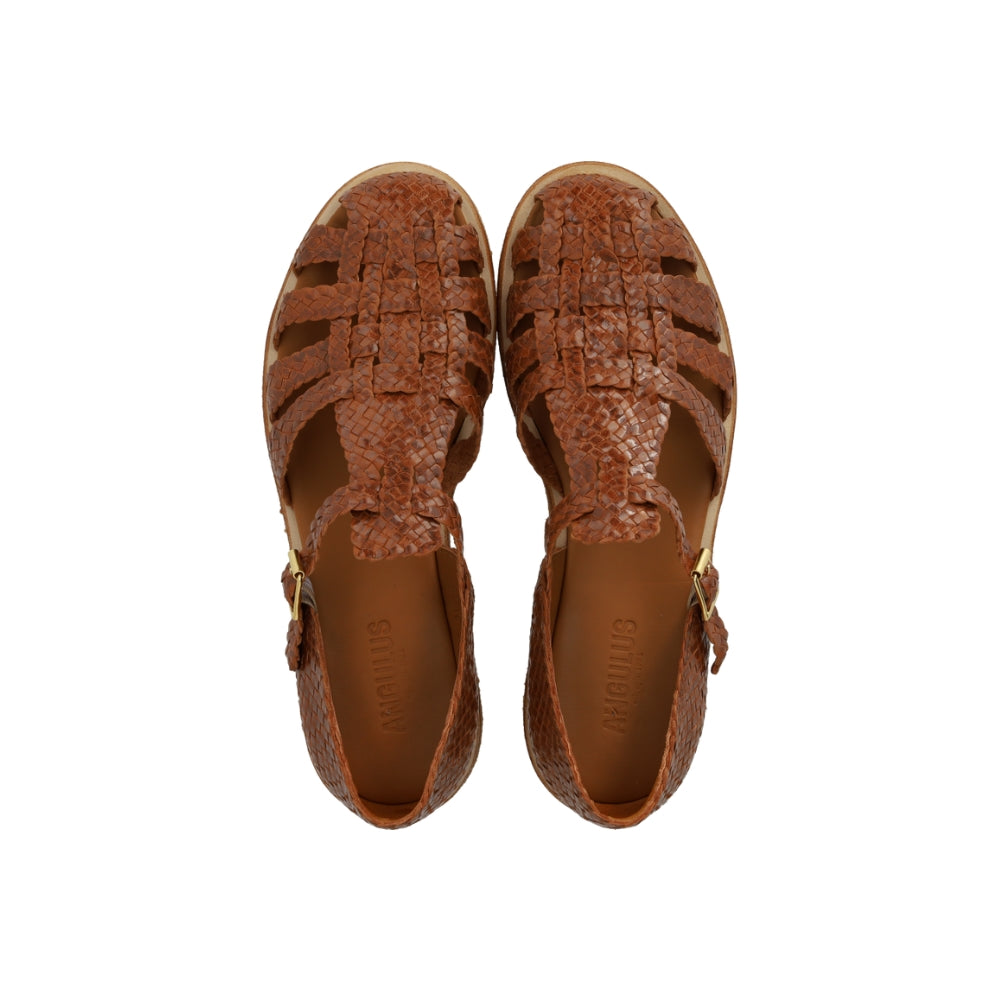 Angulus Sandal lukket flettet Tan
