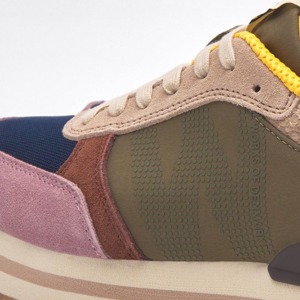 Woden Sneaker Ronja Plateau Dark Algae Multi