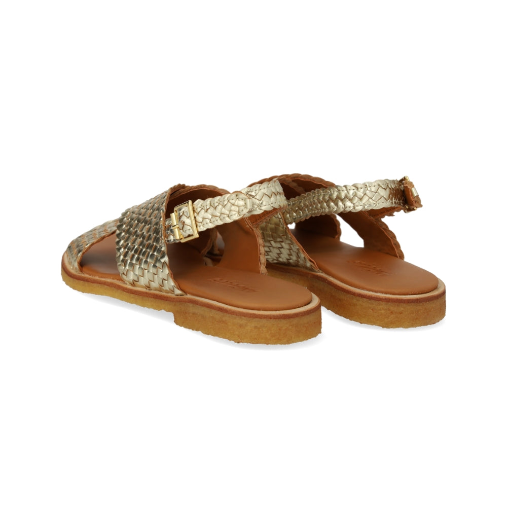 Angulus Sandal Flettet krydsrem Gold