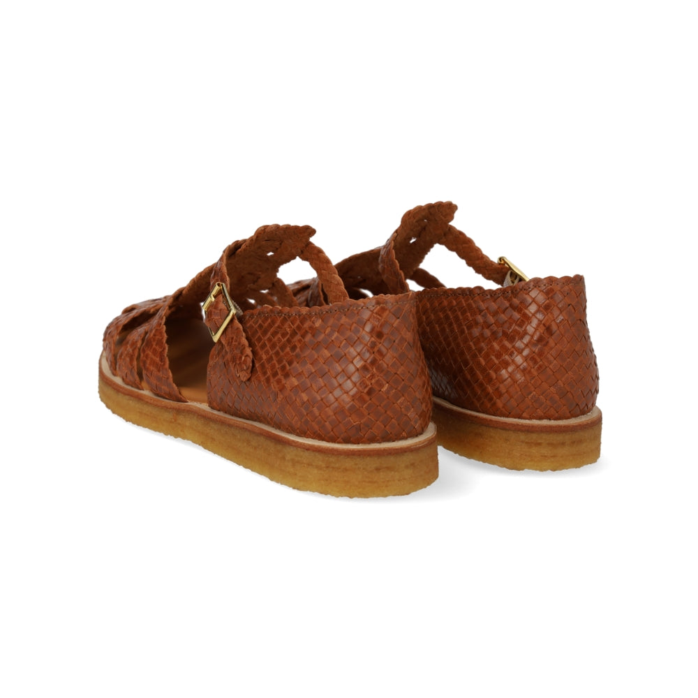 Angulus Sandal lukket flettet Tan