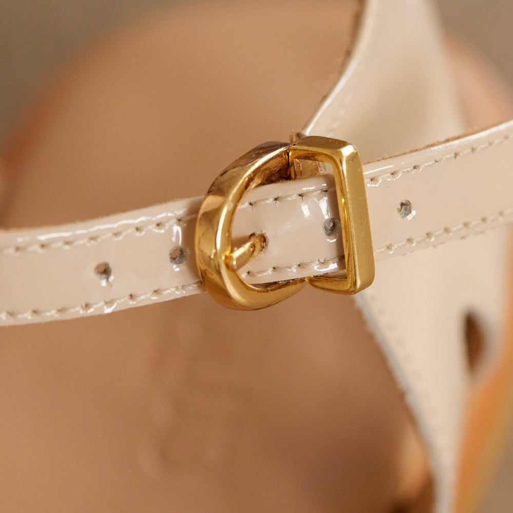 Angulus Sandal T-rem Beige Lak