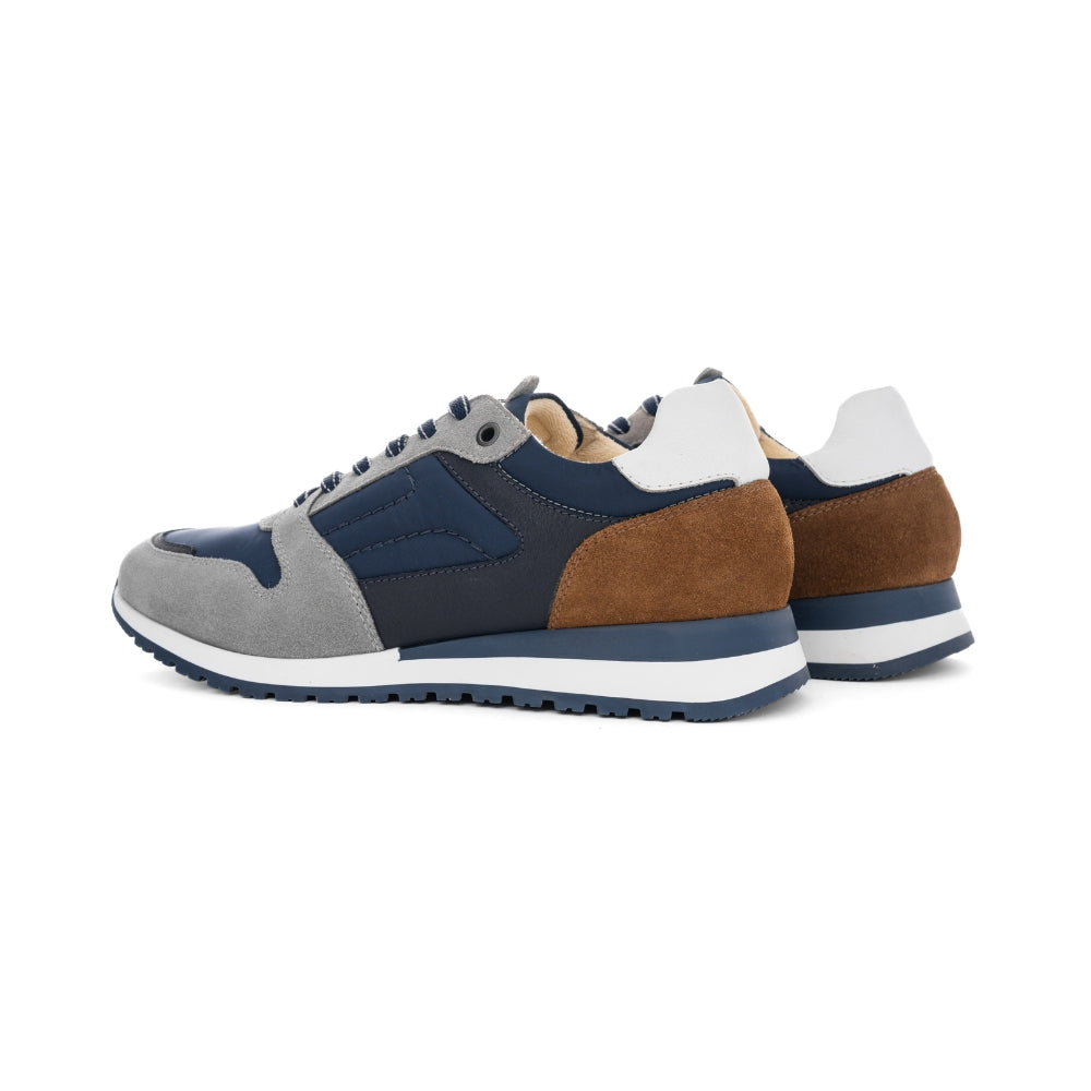 ara Herre Sneaker Gino Peeble,Blau,Cognac