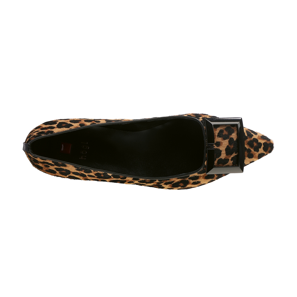 Högl pump m/ lav hæl Camel Leohair