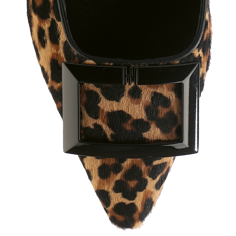 Högl pump m/ lav hæl Camel Leohair