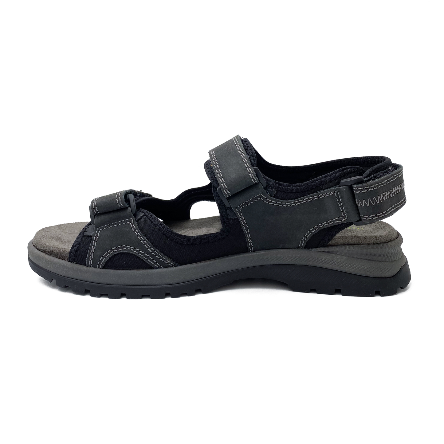 Waldläufer Sandal Herre Neopren Denver Schwartz Asphalt
