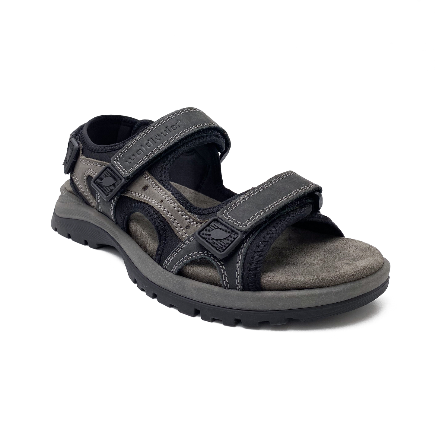 Waldläufer Sandal Herre Neopren Denver Schwartz Asphalt