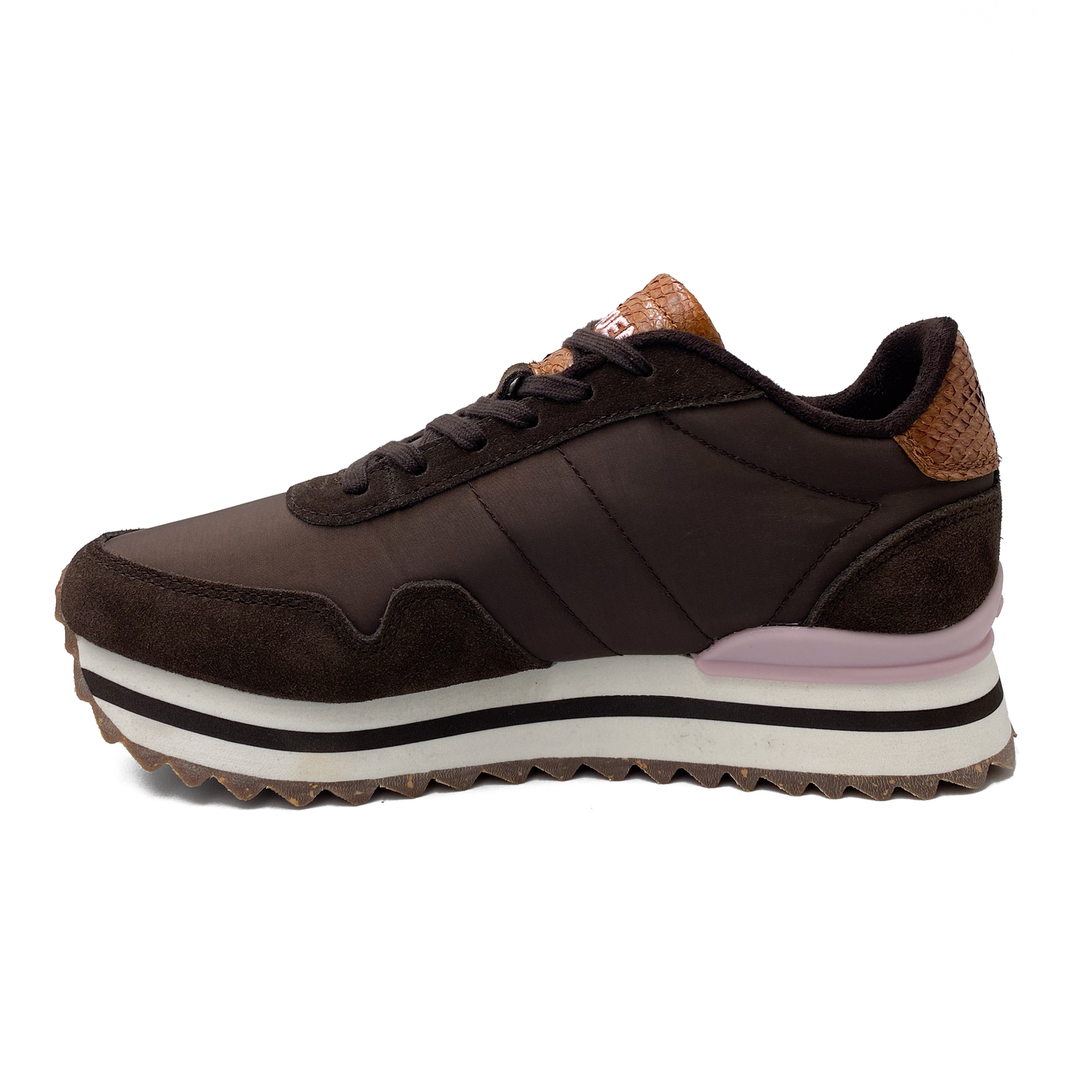 Woden Sneakers Nora III Leather Plateau Chocolate