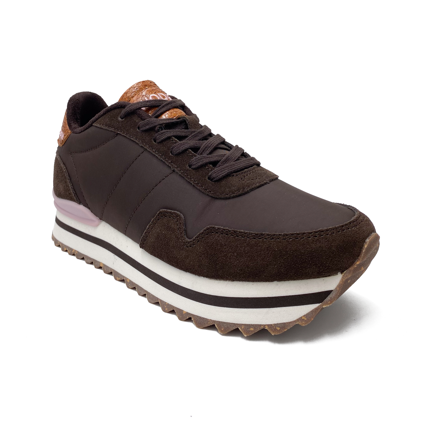 Woden Sneakers Nora III Leather Plateau Chocolate