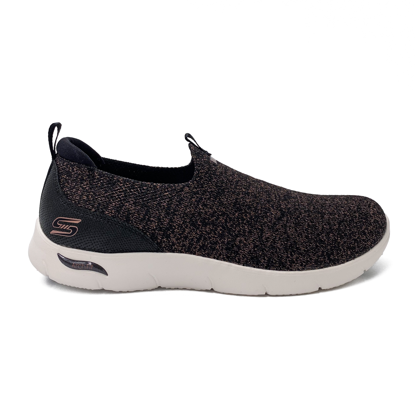 Skechers Dame "stik i"-sko Arch fit Black/ Rose Gold
