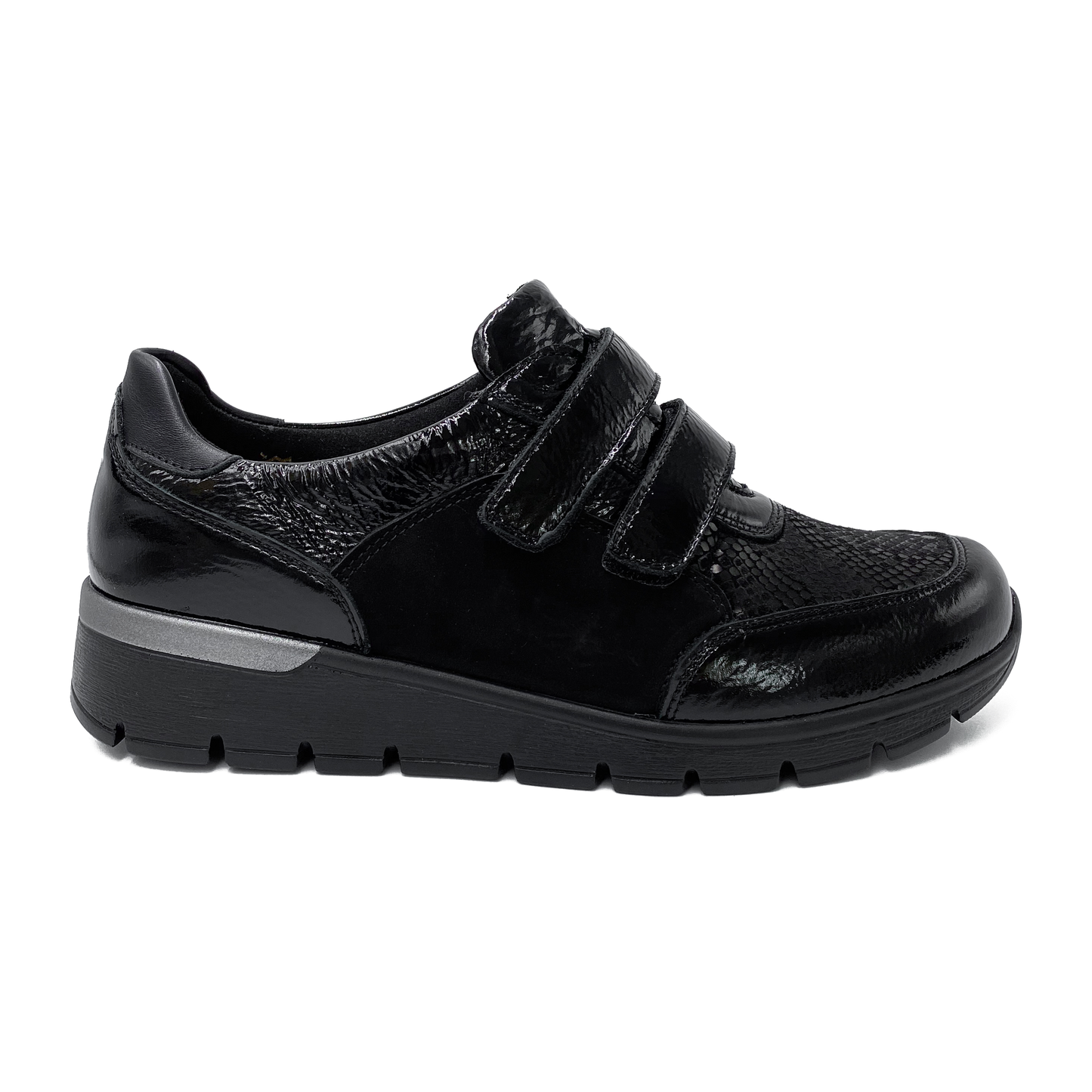 Waldläufer Sneakers m/ velcro og lak Sort