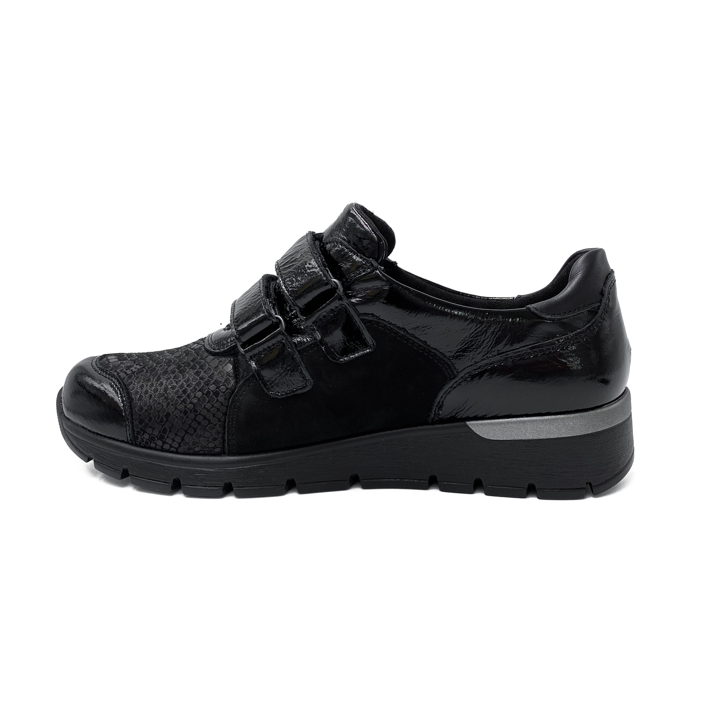 Waldläufer Sneakers m/ velcro og lak Sort