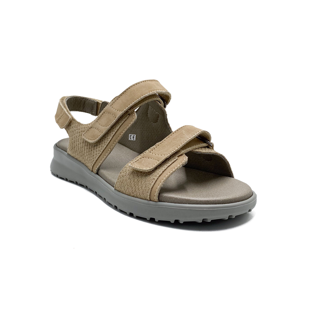 New Feet Sandal m/2 velcro Præget Sand