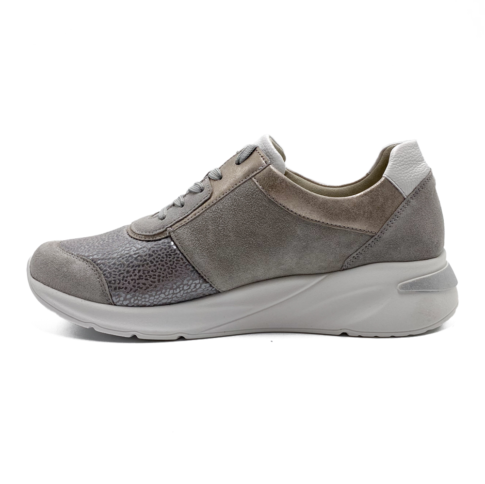 Waldläufer Sneakers m/ snøre og lyn Dilara Grey Stein Weiss